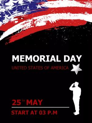 Patriotic Memorial Day Invitation Template to Edit Online
