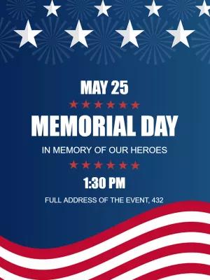 Patriotic Memorial Day Invitation to Edit Online