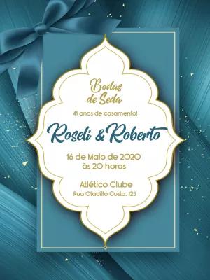Convite Bodas de Seda Elegante para Editar Online