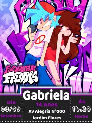 Convite de Aniversário Friday Night Funkin' para Editar Online