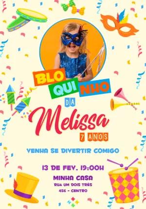 Convite de Aniversário Bloquinho com Foto para Editar