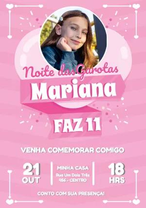 Convite Aniversário Noite das Garotas com Foto para Editar