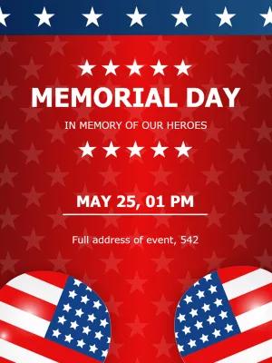 Editable Memorial Day Patriotic Invitation to Customize Online