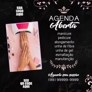 Post Editável de Manicure e Pedicure Agenda Aberta