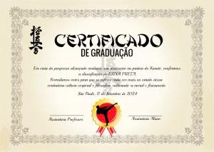 Certificado de Karatê e Artes Marciais Editável para Graduação
