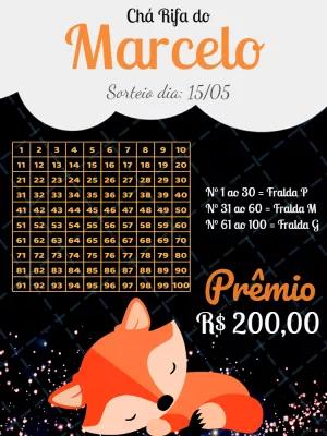 Chá Rifa Raposinha Menino para Editar Online