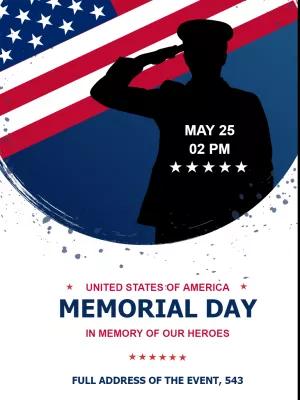 Patriotic Memorial Day Invitation to Edit Online