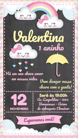 Convite Aniversário Chuva de Amor Editável para Imprimir