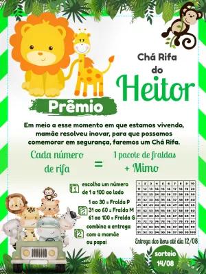 Chá Rifa Safari com Animais para Editar Online
