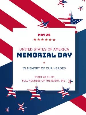 Memorial Day Invitation with Patriotic Stars to Edit Online