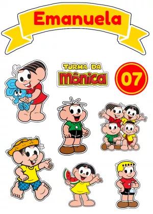 Topo de Bolo Turma da Mônica para Editar e Imprimir