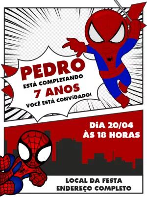 Convite de Aniversário Homem Aranha Toy para Editar Online