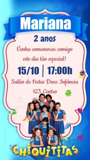 Convite de Aniversário Chiquititas para Editar Online