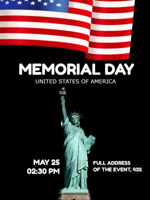Memorial Day Invitation with Statue of Liberty to Edit Online
