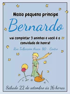 Convite Aniversário Pequeno Príncipe Editável Online