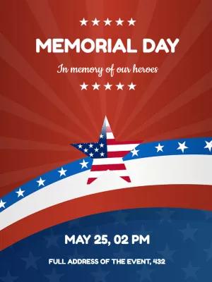 Memorial Day Patriotic Invitation to Edit Online