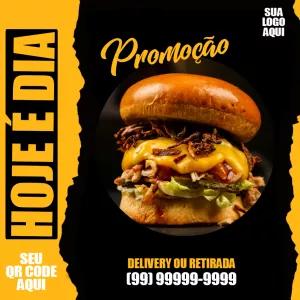Post de Promoção para Hamburgueria para Editar Online