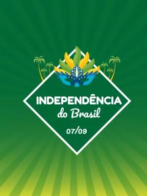 Arte Independência do Brasil com Elementos Tropicais para Editar
