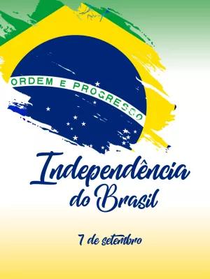 Arte Independência do Brasil com Bandeira para Editar Online