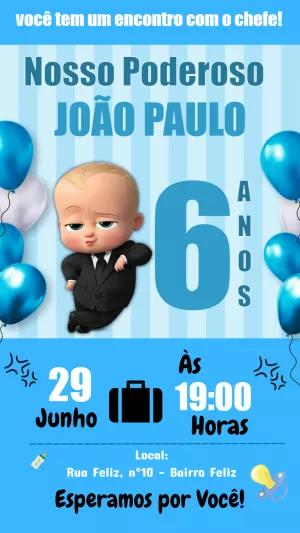 Convite de Aniversário O Poderoso Chefinho para Editar