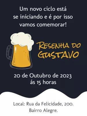 Convite de Aniversário Resenha com Cerveja para Editar Online