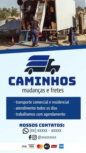 Cartão de Visita Frete e Mudança Editável Online para Imprimir