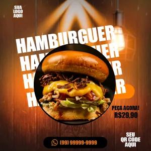 Template de Post para Hamburgueria Editável Online