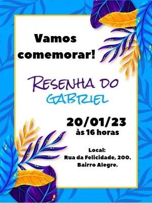 Convite Resenha de Aniversário Tropical para Editar Online