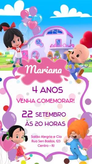 Convite de Aniversário Cleo & Cuquin para Editar Online