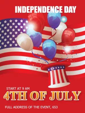 Editable Independence Day Invitation with Patriotic Elements