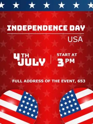 Editable 4th of July Party Invitation with Patriotic Design