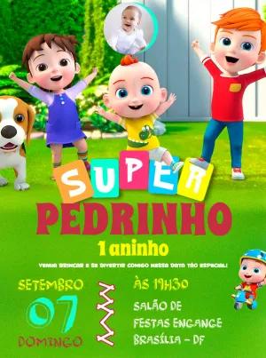 Convite de Aniversário Super Jojo com Foto para Editar
