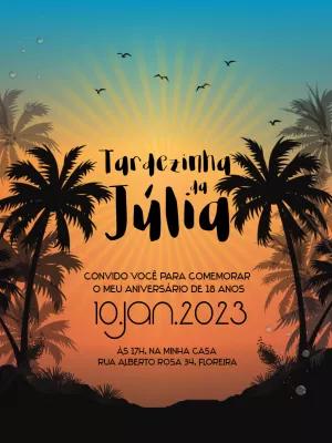 Convite de Aniversário Tardezinha com Pôr do Sol para Editar
