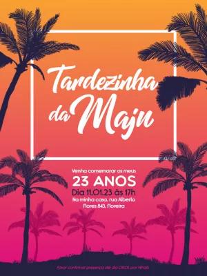 Convite de Aniversário Tardezinha Pôr do Sol para Editar