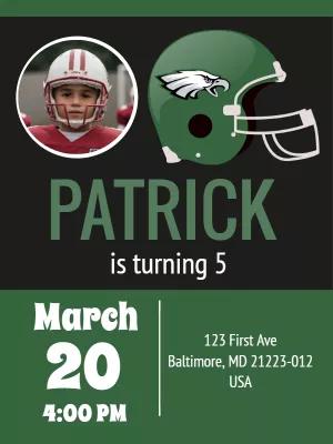 American Football Birthday Invitation to Edit Online