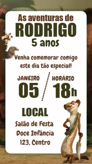Convite Aniversário As Aventuras de Buck para Editar Online
