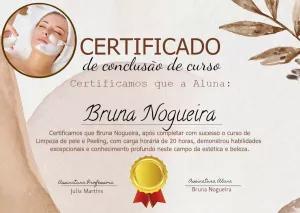 Certificado de Curso de Estética com Foto para Editar Online