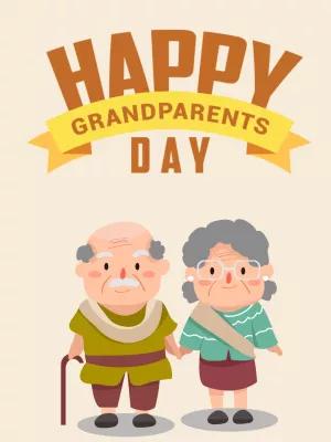 Grandparents' Day Post with Cute Couple to Edit Online