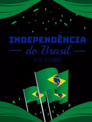 Post Independência do Brasil com Bandeiras para Editar Online