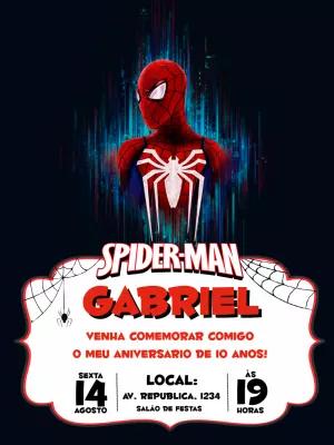 Convite de Aniversário Homem-Aranha para Editar Online