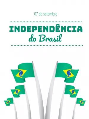 Arte Dia da Independência do Brasil com Bandeiras Editável