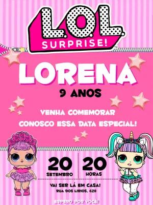 Convite de Aniversário LOL Surprise para Editar Online
