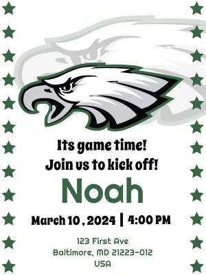 Eagles Football Party Invitation to Edit Online