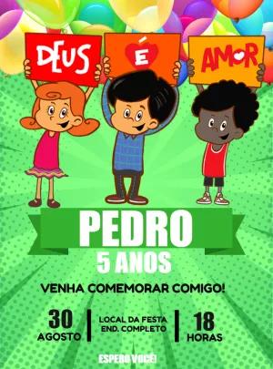 Convite Aniversário Três Palavrinhas com Personagens para Editar