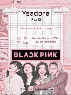 Convite de Aniversário Black Pink para Editar Online