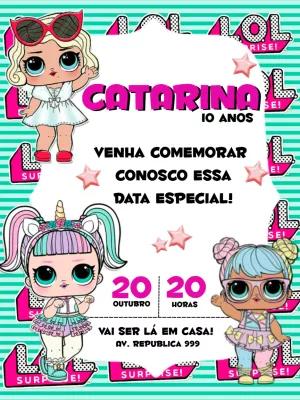 Convite de Aniversário LOL Surprise para Editar Online
