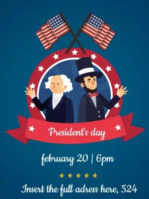 President's Day Flyer with Presidents to Customize Online