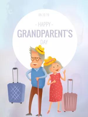 Grandparent's Day Card with Traveling Couple to Edit Online