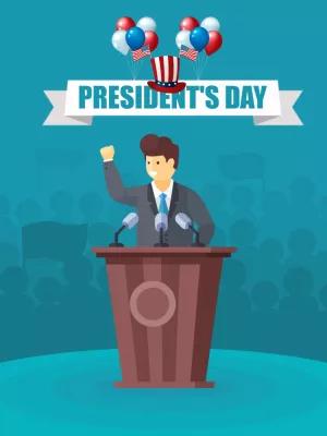 President's Day Post with Politician to Edit Online