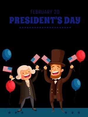 President's Day Post with Cartoon Presidents to Edit Online